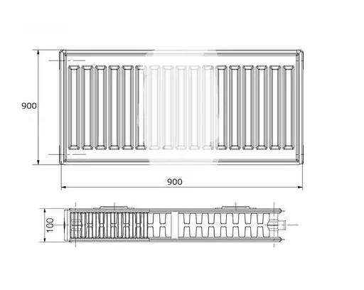 Радиатор стальной Korado 22K 900x900 мм боковое подключение Белый 30412 - фото 4