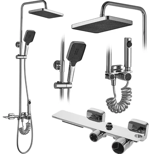 Душова система Rea Helix chrom з виливом REA-P6620, Хром - фото 9