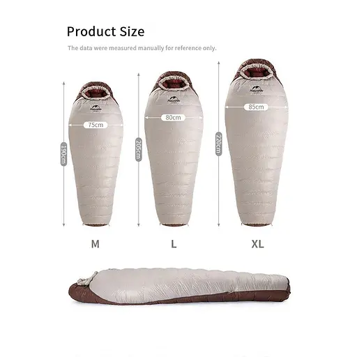 Спальний мішок з натуральним пухом Naturehike Snowbird NH20YD001 (розмір М) 510г Коричневий - фото 2