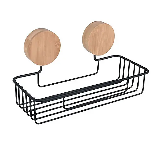 Мильниця решітка прямокутна PLAIN PLUS, чорна з бамбуком (08115)