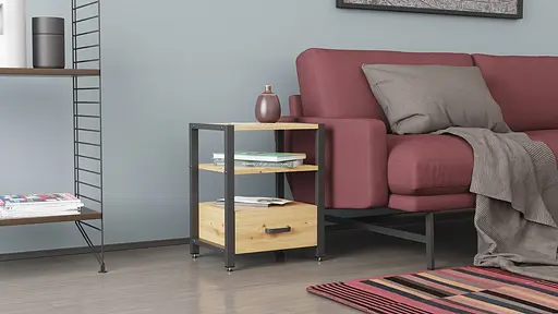 Тумба універсальна Ferrum-decor Вів'єн 1/1 50x41x40 чорний ДСП Дуб Артізан 16мм (FRD-104141) - фото 5