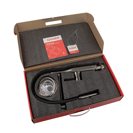 Змішувач для кухні із силіконовим виливом Koer KI-70005-07 KR3389 Графіт - фото 6