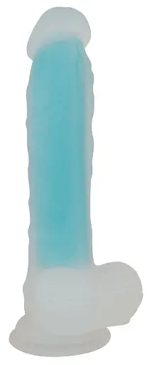 Фаллоимитатор Glow in the Dark Silicone Dildo 20.5 см голубой - фото 2