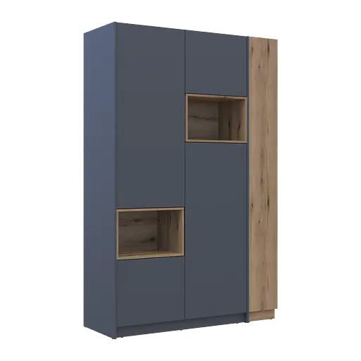 Шкаф для одежды с нишей и этажеркой Doros Дейл Графит/Дуб Эвок 2 ДСП 143.2х52х220 (42005154) - фото 4