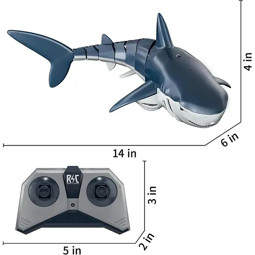 Іграшкова акула на дистанційному керуванні TEMI Shark, 1:18, зі світлом і розпиленою водою - фото 4