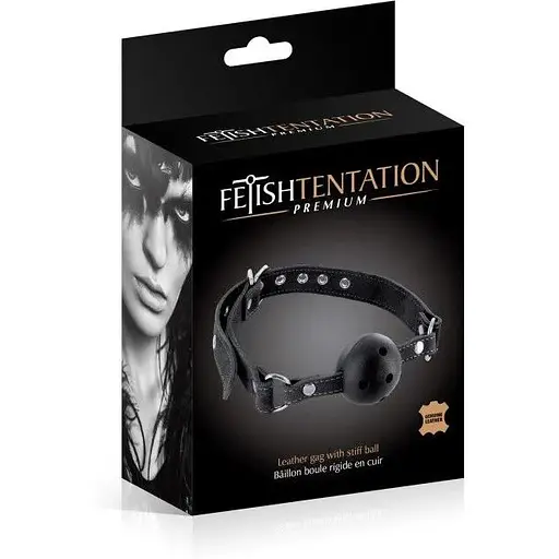 Кляп Fetish Tentation Premium Leather Gag With stiff ball - фото 2