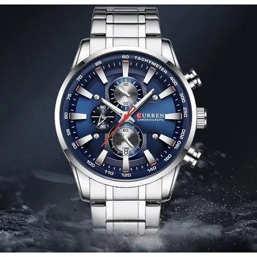 Чоловічий наручний класичний годинник Curren Pacific (Сріблястий) - фото 4