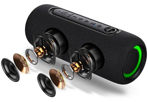 Портативна колонка Real-El RX715 10W Bluetooth TWS, RGB, Black - фото 7