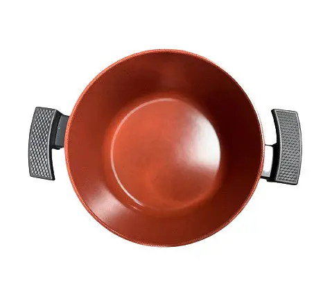 Кастрюля со стеклянной крышкой Neoflam EC-DC-C24I с мраморным покрытием 24 см 4.8 л Черно красный - фото 6