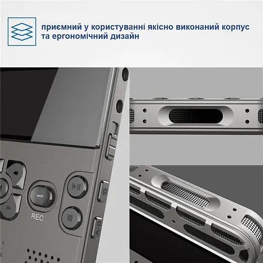 Диктофон цифровий професійний з активацією голосом Nectronix V35, пам'ять 8 Гб, SD карти до 64 Гб, таймер, MP3 (100551) - фото 4