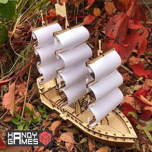 Дерев'яний конструктор Вітрильний Корабель 155 деталей - фото 6