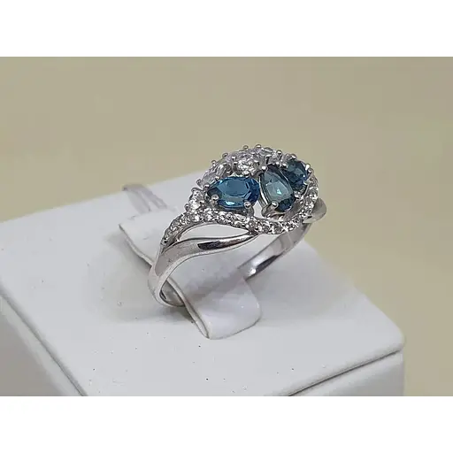 Серебряное кольцо Агни Камалия с топазом и фианитами. 1953/9Р-TLB 18 - фото 3