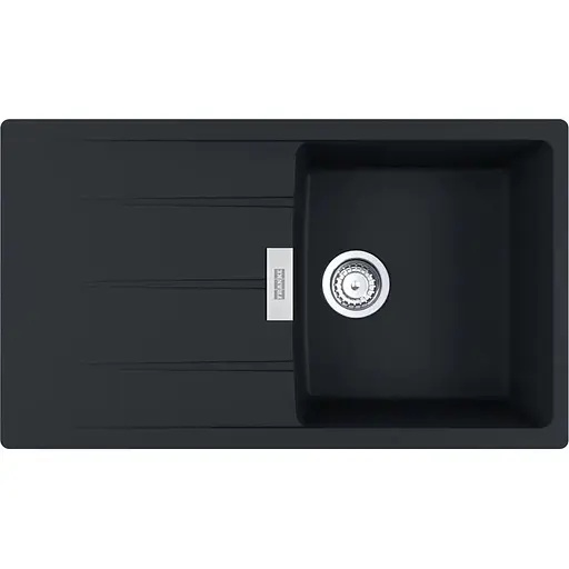 Кухонна мийка Franke Centro, фраграніт, прямокутник, з крилом, 860х500х200мм, чаша - 1, врізна, оборотна, CNG 611-86, чорний матовий