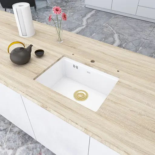 Кухонна мийка під стільницю 1.5 мм із нержавіючої сталі Nett NW-5742, Білий - фото 6