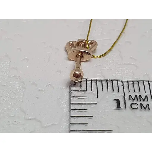 Золотая моносерьга-пуссета Платон. 1С193/00Б - фото 3