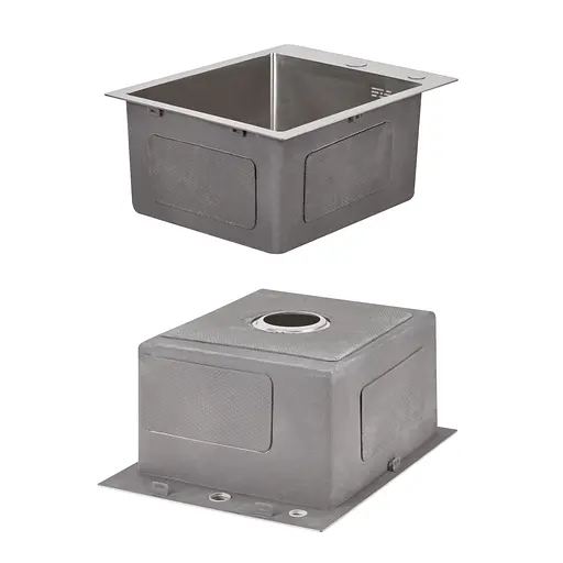 Кухонная мойка Lidz Handmade H4050 интегрированная Brushed в комплекте с дозатором и корзиной, Нержавеющая сталь - фото 4