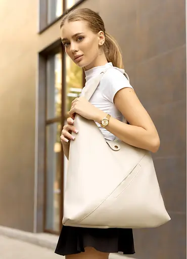 Женская сумка Sambag HOBO M белый 35 х 40 х 8 см (53200030) - фото 2