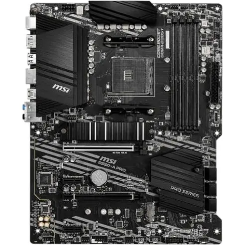 Материнская плата MSI AM4 (B550) B550-A PRO, B550, 4xDDR4, CrossFire, Int.Video (CPU), 6xSATA3, 2xM.2, 1xPCI-E 16x 4.0, 1xPCI-E 16x 3.0 ALC892, RTL8111H, 7xUSB3.2/8xUSB2.0, HDMI/DP, ATX