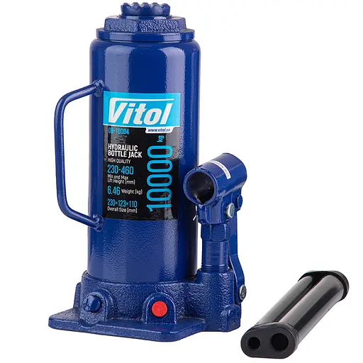 Домкрат гідравлічний телескопічний Vitol 10т 230-460 мм 7 кг в коробці (DB-10004) - фото 1