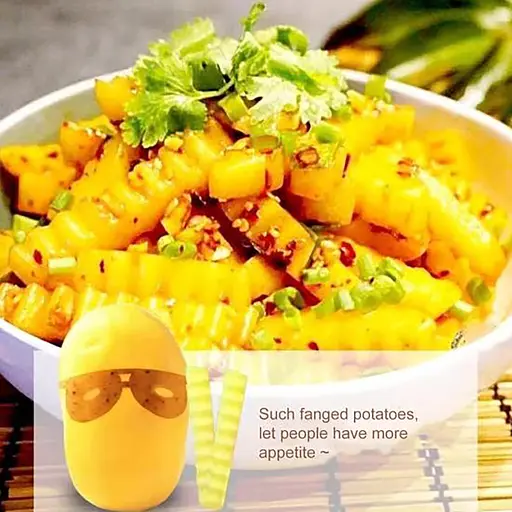 Нож для фигурной нарезки сыра, овощей и фруктов слайсер (для картошки фри) с деревянной ручкой, Kitchen Master 87752 - фото 10