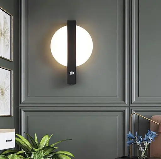 Дизайнерське бра з вимикачем в чорному корпусі Line F B 320 BK - фото 3