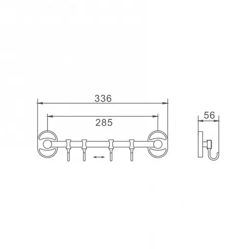 Вішалка для рушників 4 гачка Frap F1915-4 - фото 2