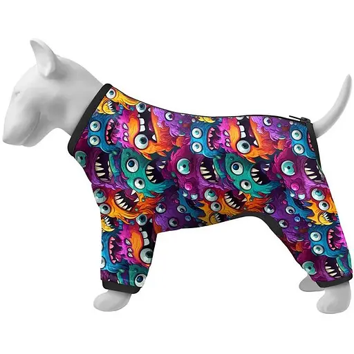 Ветровка для собак Waudog Clothes, рисунок "Зубастые монстры", M47