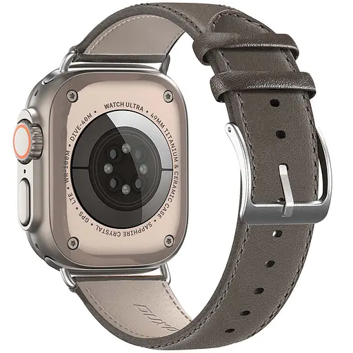 Ремешок Dux Ducis Leather Strap Classic для Apple Watch 38/40/41/42mm(ser.10) Grey - фото 2