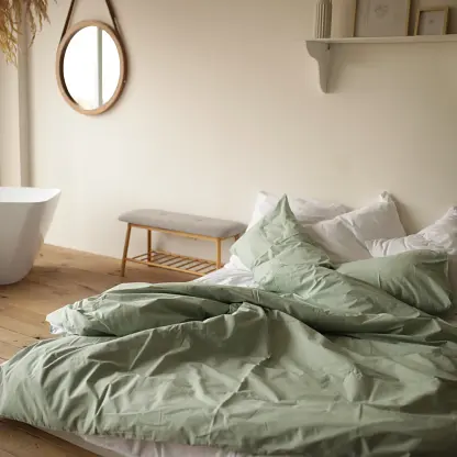 Комплект постельного белья Кретон 100% мятный хлопок Mint - двуспальный - фото 6