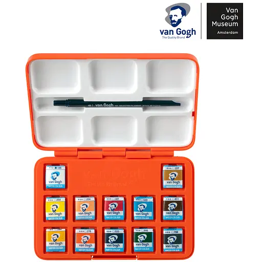 Набір акварельних фарб Van Gogh Museum 12 кювет+пензлик пластик Royal Talens - фото 2