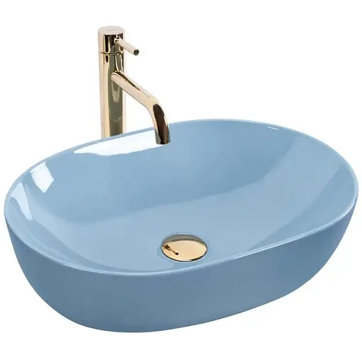 Умивальник Rea Lisa blue shiny накладний REA-U6620, Синий - фото 1