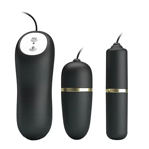 Набір іграшок Pretty Love Double Vibro Bullet 2 шт. чорний - фото 2