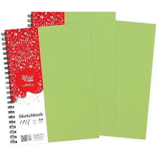 Блокнот на спіралі A4 Rosa Studio (21х29.7см) 100г/м2 80л фісташковий - фото 3