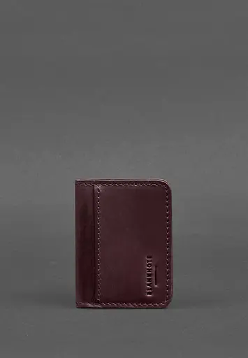 Кожаная обложка для ID-паспорта и водительского заседания 4.0 бордовая Crazy Horse - фото 2