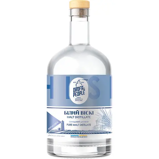 Солодовый дистиллят Дрофа&Люди Білий Віскі Pure Malt Distillate 45% 0.5 л - фото 1