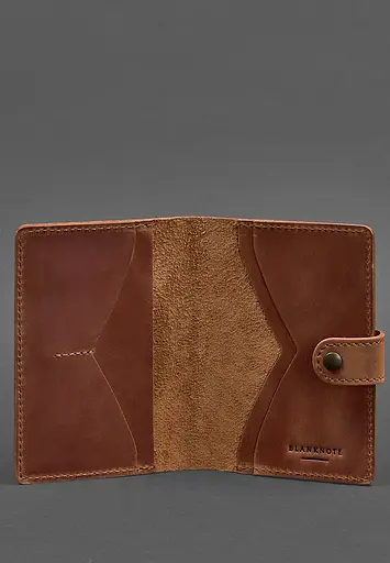 Женская кожаная обложка для паспорта 3.0 Индия коричневая - фото 4