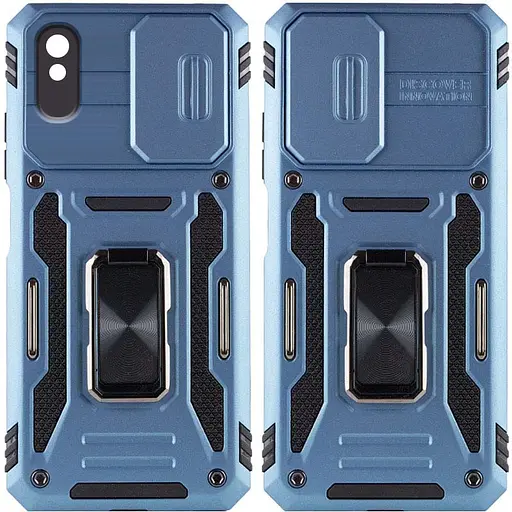 Ударостійкий чохол Epik Camshield Army Ring для Xiaomi Redmi 9A Блакитний / Light Blue - фото 2