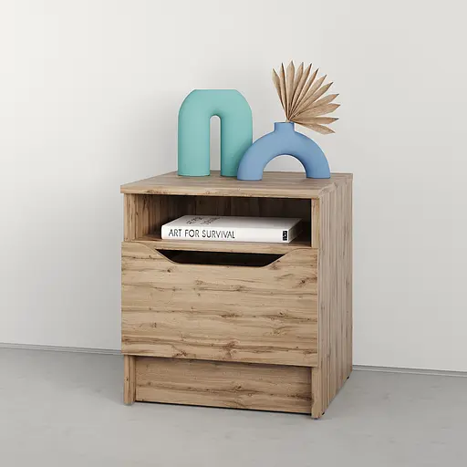 Приліжкова тумба MebelStar Лілу 40x40x44,5 см Дуб тахо (MBS-1384)