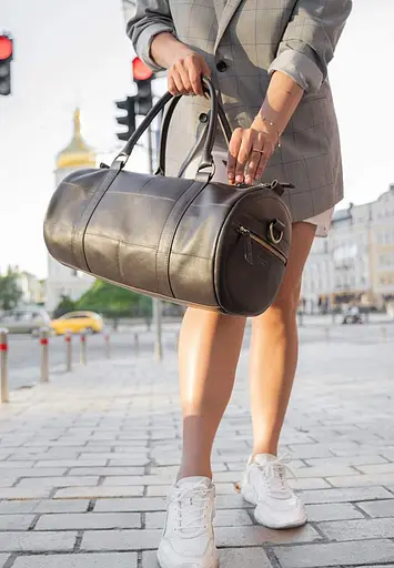 Шкіряна сумка Harper темно-коричнева краст - фото 2