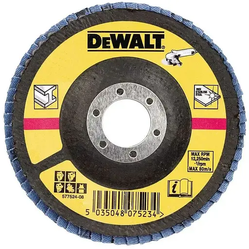 Круг шліфувальний DeWalt пелюстковий метал 125x22.23 мм G 60 мкм (DT3309)