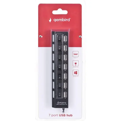 USB-Хаб Gembird 7 ports USB2.0 (UHB-U2P7-03) - фото 2