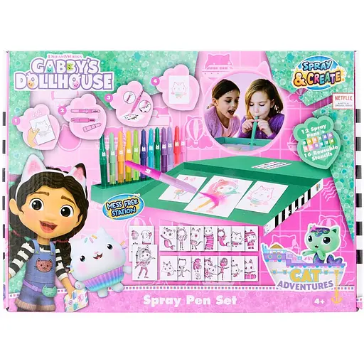 Набір спрей-ручок Gabby's Dollhouse Делюкс з трафаретами (GD23368) - фото 1