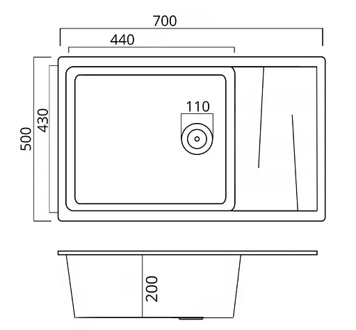 Кухонная мойка Platinum 7050 CASCADA серый муссон (SP000042103) - фото 7