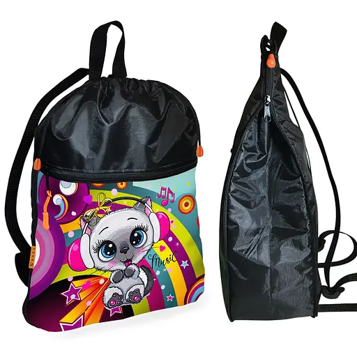 Школьный рюкзак детский с котенком + Сумка для обуви спортивной формы рюкзак-мешок для мальчика (01705) - фото 2