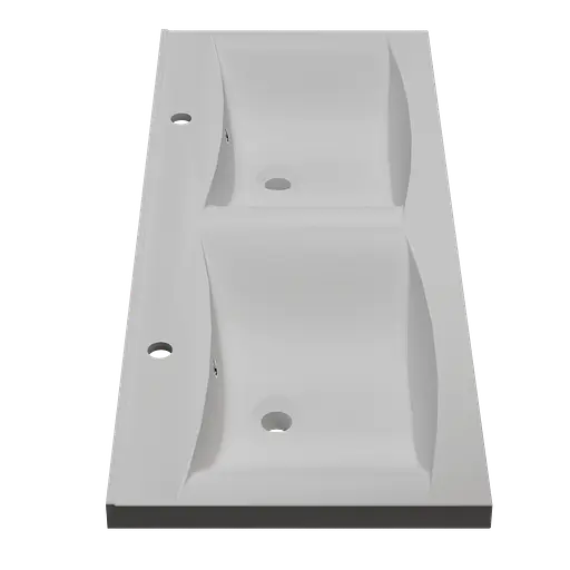 Раковина матова врізна Amidicon Liza 120 1202x480 з литого каменю подвійна LIZA_120_MAT_DUBL, Білий матовий - фото 3