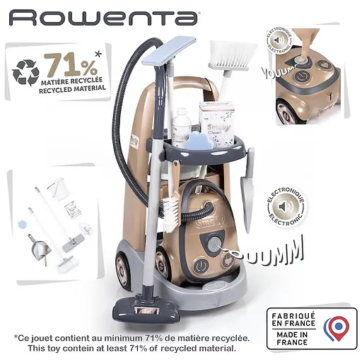 Ігровий набір Smoby Вiзок для прибирания Ровента з пилососом (7600330325) - фото 4