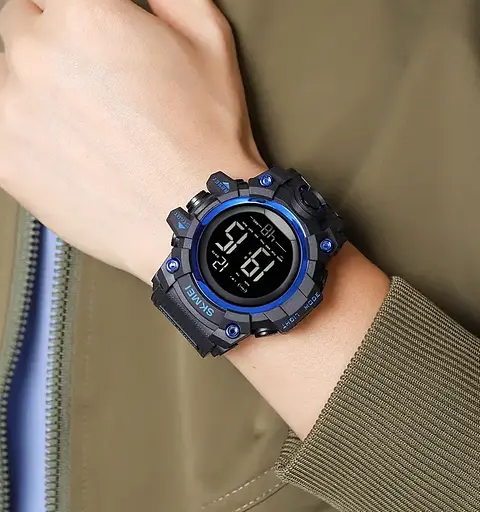 Годинники чоловічі спортивні Skmei 2140 hamlet (Чорний з синім) - фото 5