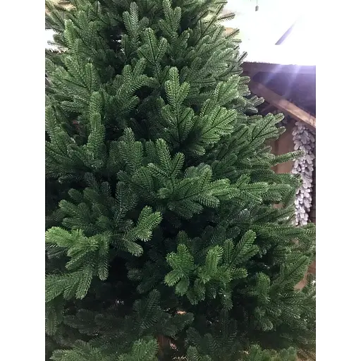 Ялинка Hvoya Traditional реалістична лита з дерев'яним стовбуром 3 м зелена - фото 5