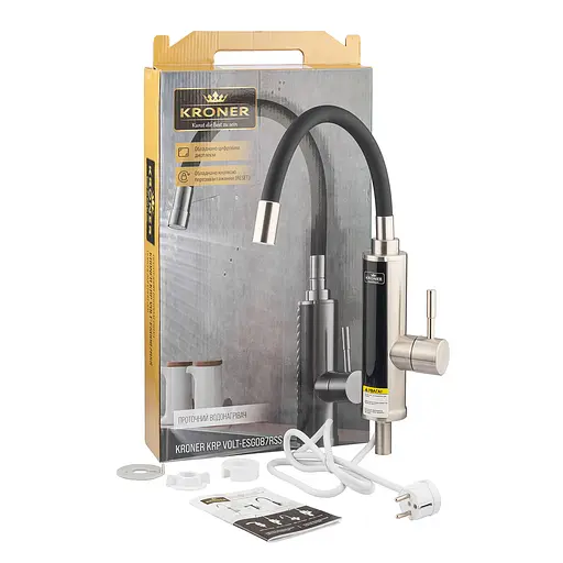 Проточный водонагреватель Kroner KRP Volt – ESG087RSS с дисплеем CV023251 - фото 6