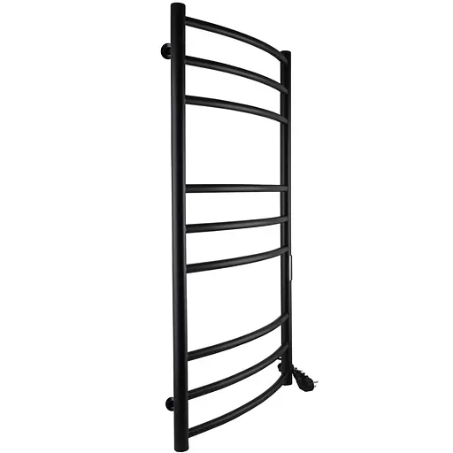 Електрична рушникосушка Unio LDE ЕU 1000-500-9 BLK Драбинка Дуга Еліт чорна, Чорний матовий, Праве, Електронний - фото 3